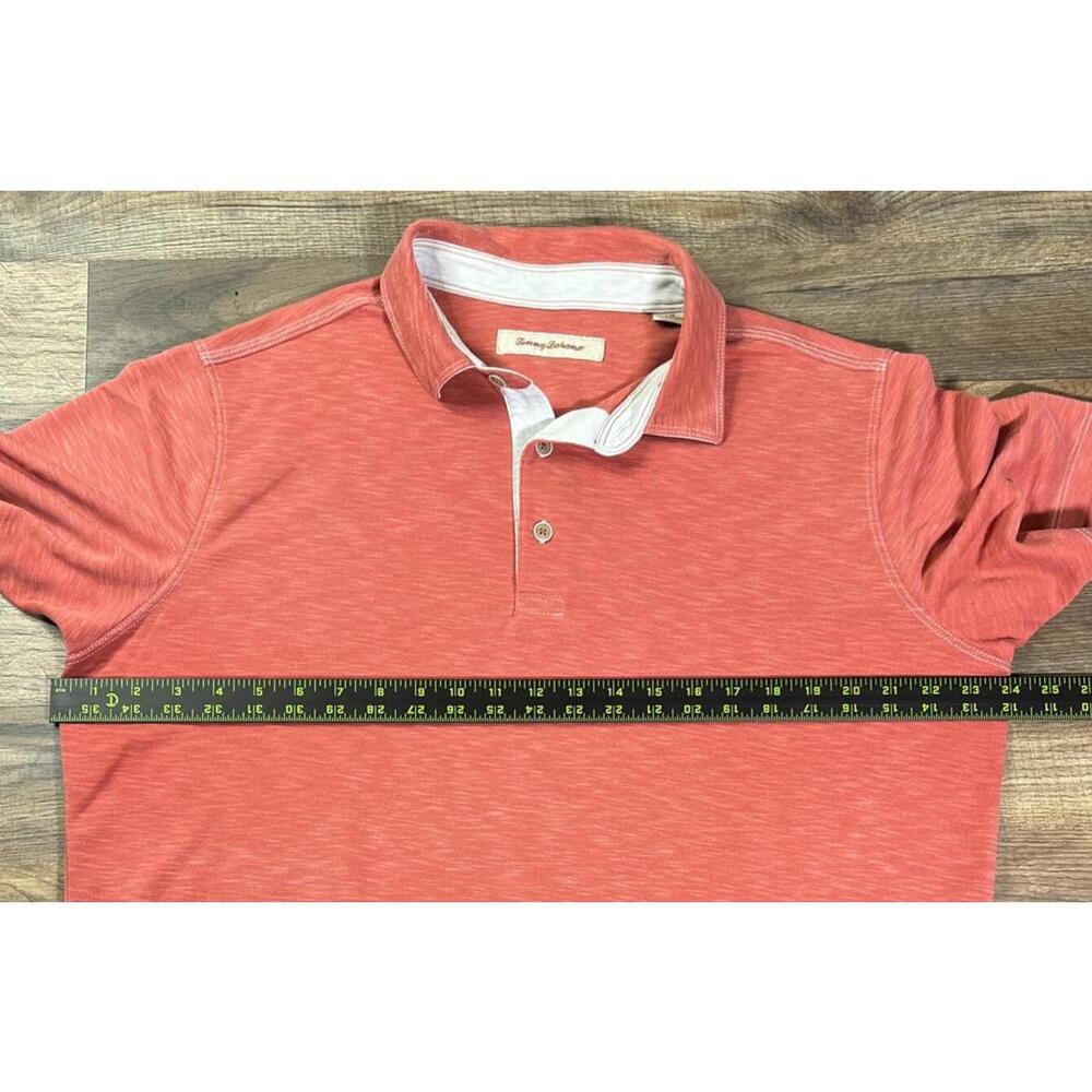 Tommy Bahama Shoreline Surf Large Polo Shirt Modal Polyester Short Sleeve Coral. - Picture 7 of 10